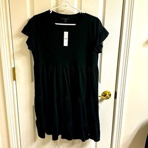 Jcrew womens tiered cotton dress Black Size SM. New with Tag